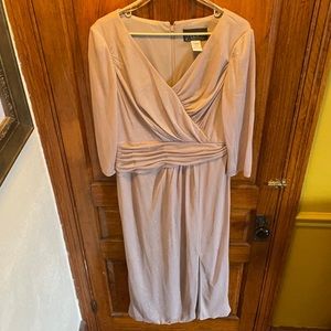 Formal champagne colored dress, sheer 3/4 sleeve